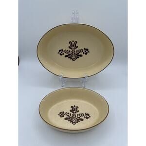 Pfaltzgraff Village Vintage 10" Oval Oven Serving Dish #241 & 240(set Of 2)
